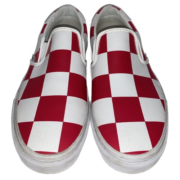 Vans Shoe Size M 11.5 W 13 True White Racing Red Checkerboard Classic Leather main image 10